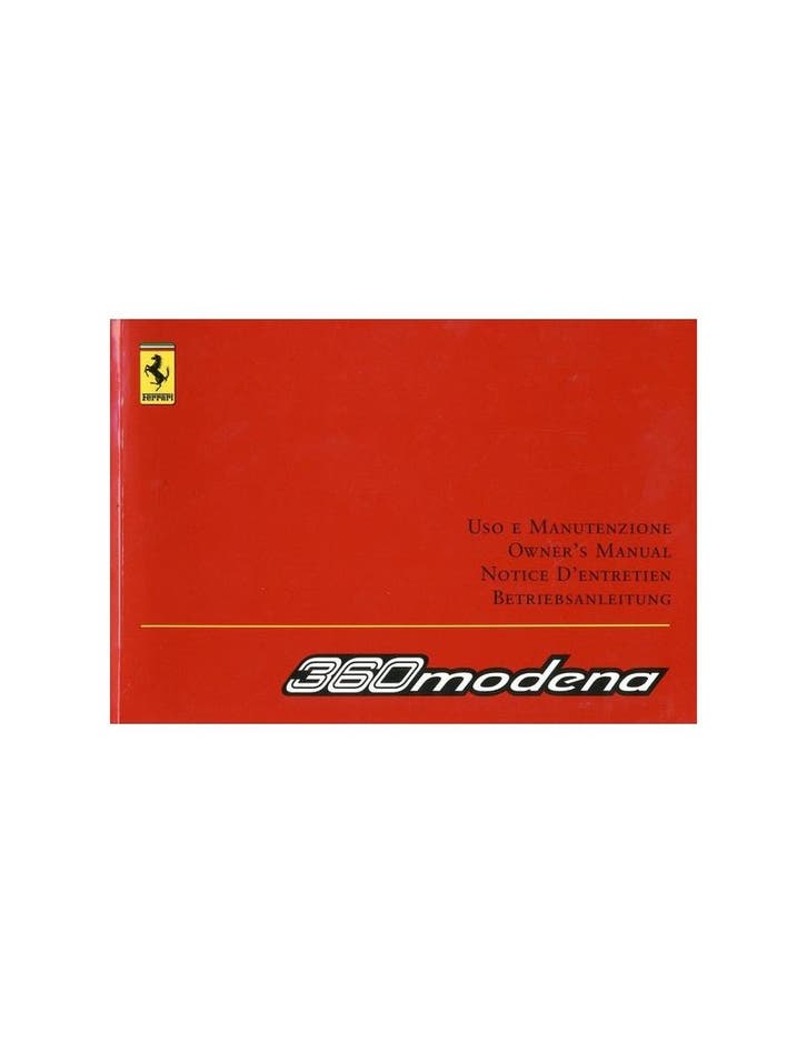2002 FERRARI 360 MODENA INSTRUCTIEBOEKJE 1770/02, Autos : Divers, Modes d'emploi & Notices d'utilisation, Enlèvement ou Envoi