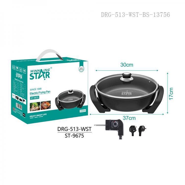 Winning Star St-9675 Elektrische Hapjespan Met Deksel, Maison & Meubles, Cuisine | Casseroles & Poêles, Enlèvement ou Envoi
