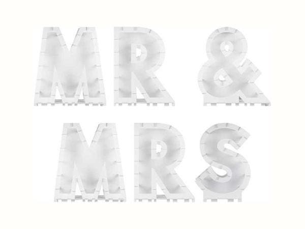 Veiling - Ginger Ray - Ballonstandaard Mr & Mrs - Wit - Per, Hobby en Vrije tijd, Feestartikelen
