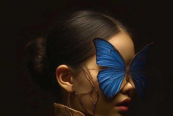 yamila - Metamorfosis Kintsugi: La Dama y el Morpho Azul