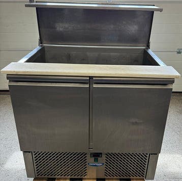 RVS Saladette, Koelwerkbank 90cm, Stekkerklaar, Nieuw in verpakking