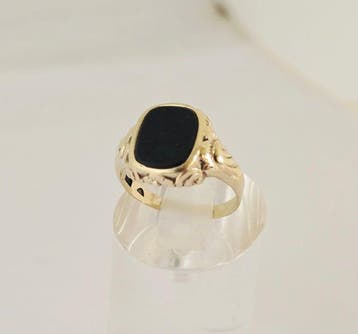 Sans prix de réserve - Chevalière - 8 carats Or jaune - onyx, Bijoux, Sacs & Beauté