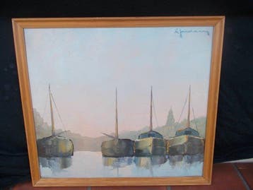 Leo Jordaens (1944-2000) - Aangemeerde Boten
