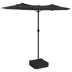 Dubbele LED Parasol 316cm Antraciet | Tweede Kansje OP = OP, Tuin en Terras, Verzenden, Nieuw, 1 tot 2 meter, Stokparasol