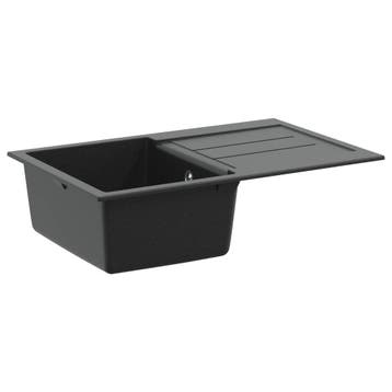 vidaXL Wasbak Zwart 780 x 500 mm 80% Kwarts en 20% Hars, Verzenden