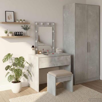 vidaXL Kaptafel Grijs 60 x 40 x 70 cm Bewerkt hout, Verzenden, Nieuw