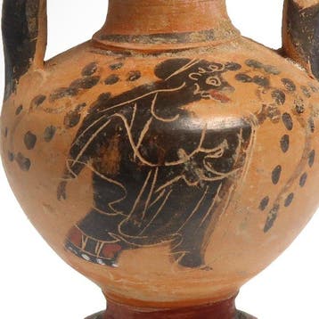 Oud-Grieks Terracotta Miniatuur aardewerken amphoriskos