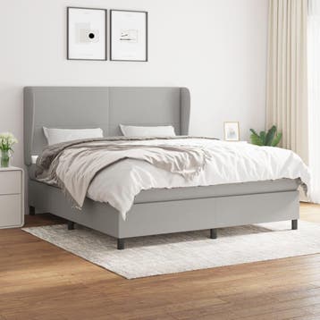 vidaXL Boxspring met matras stof lichtgrijs 180x200 cm, Verzenden, Nieuw