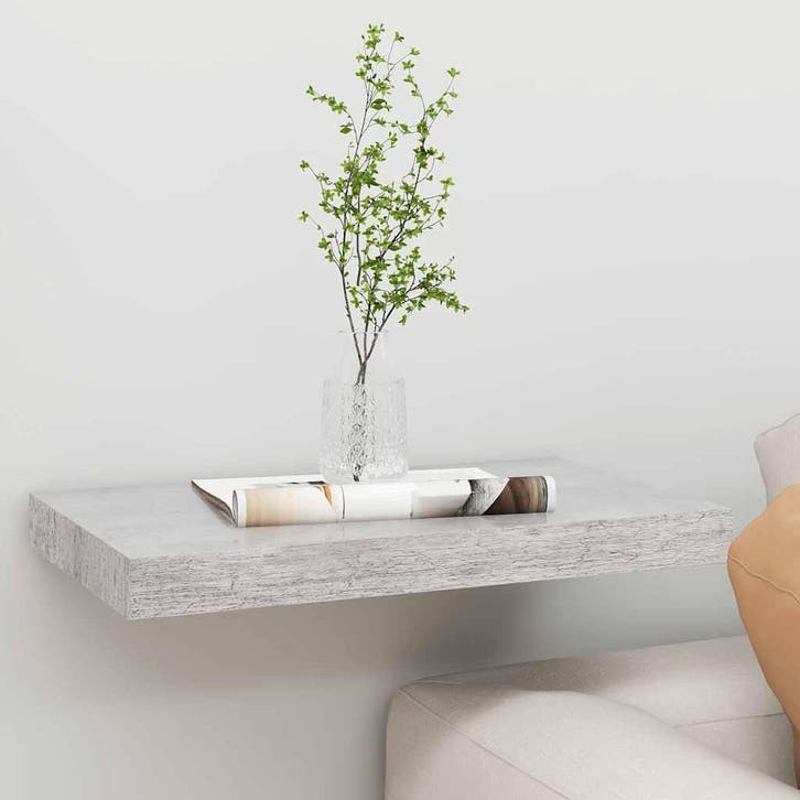 vidaXL Wandschap zwevend 50x23,5x3,8 cm MDF betongrijs, Huis en Inrichting, Kasten | Wandmeubels, Nieuw, Verzenden