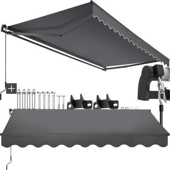 2dekans | tectake® Zonnescherm met Knikarm - 300 x 250 cm -, Tuin en Terras, Parasols, Ophalen of Verzenden