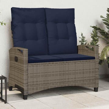 vidaXL Tuinbank met kussen 105 x 60 x 112 cm staal, Verzenden, Nieuw