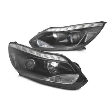 PHARES FORD FOCUS MK3 11-14 LED DAYLIGHT NOIR, Verzenden