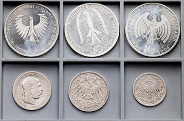 Duitsland, Oostenrijk. Lot of 6 coins, various denominations