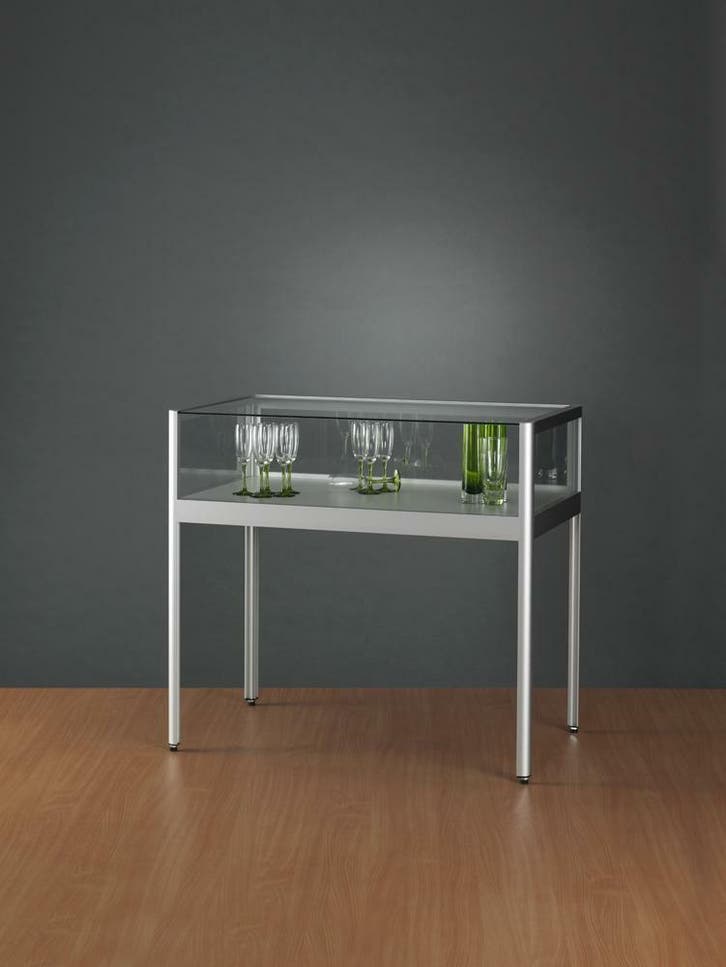 *TIP*  Luxe vitrinekast laag aluminium 100 cm, Zakelijke goederen, Kantoor en Winkelinrichting | Winkel en Inventaris, Ophalen of Verzenden