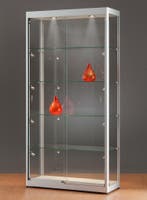 *TIP*  Luxe vitrinekast aluminium 100 cm met LED-verlichtin, Ophalen of Verzenden