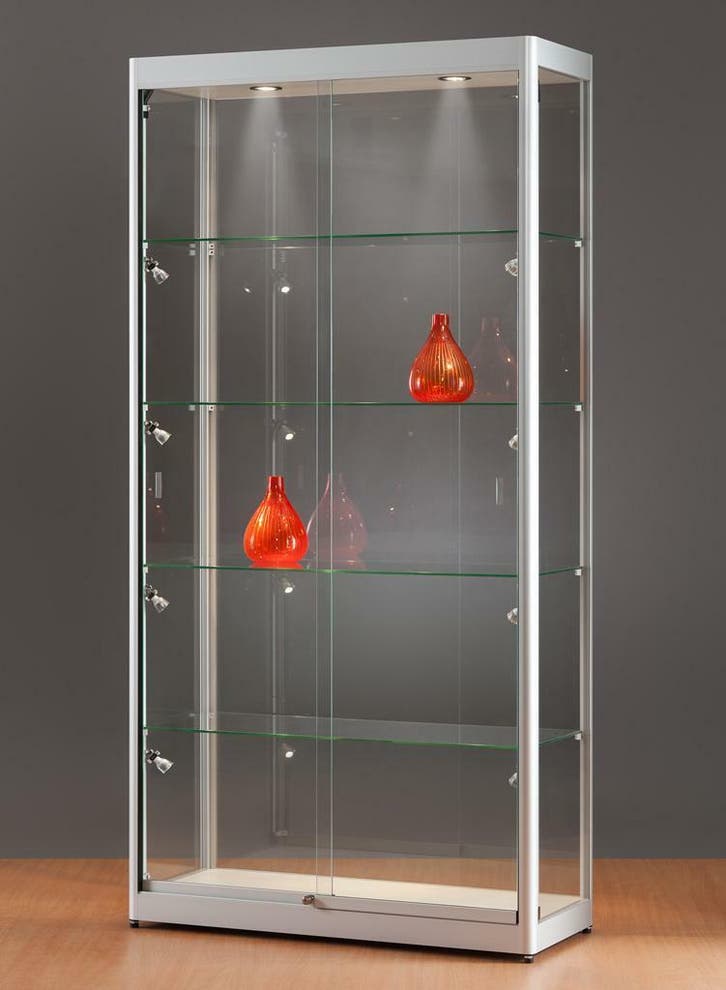 *TIP*  Luxe vitrinekast aluminium 100 cm met LED-verlichtin, Articles professionnels, Aménagement de Bureau & Magasin | Commerce & Inventaire