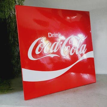 In Topstaat: Coca-Cola, Emaille Reclamebord, Langcat Bussum,
