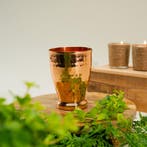 Puur koperen beker gehamerd met ringvoet – 400 ml (zware, Ophalen of Verzenden, Nieuw