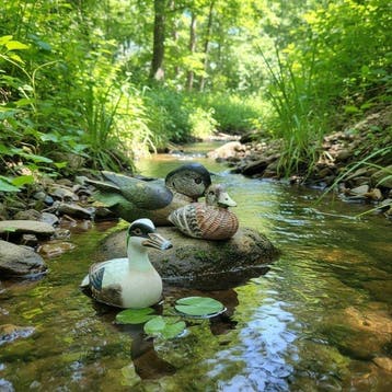 Beeldje - Hunting duck decoys (3) - Hout