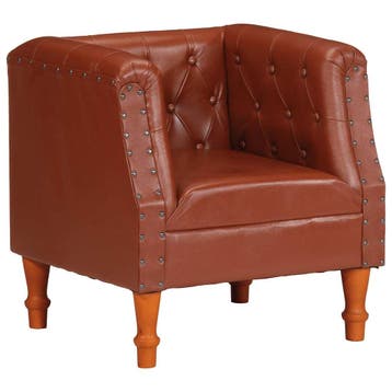 vidaXL Fauteuil echt leer bruin, Huis en Inrichting, Fauteuils, Verzenden, Nieuw