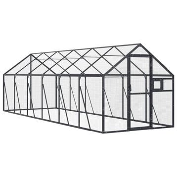 vidaXL Volière 1,79x6x1,85 m aluminium antracietkleurig, Verzenden, Nieuw