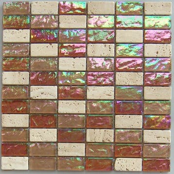 Wand Mozaïek Tegels Factory Glas/Marmer Rood Glans - Matj.., Ophalen of Verzenden, Wandtegels