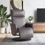 vidaXL Fauteuil verstelbaar met voetensteun kunstleer grijs, Verzenden, Nieuw