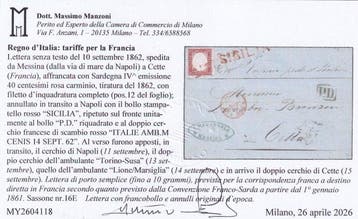 Italiaanse oude staten - Sardinië - 1862 van Messina naar