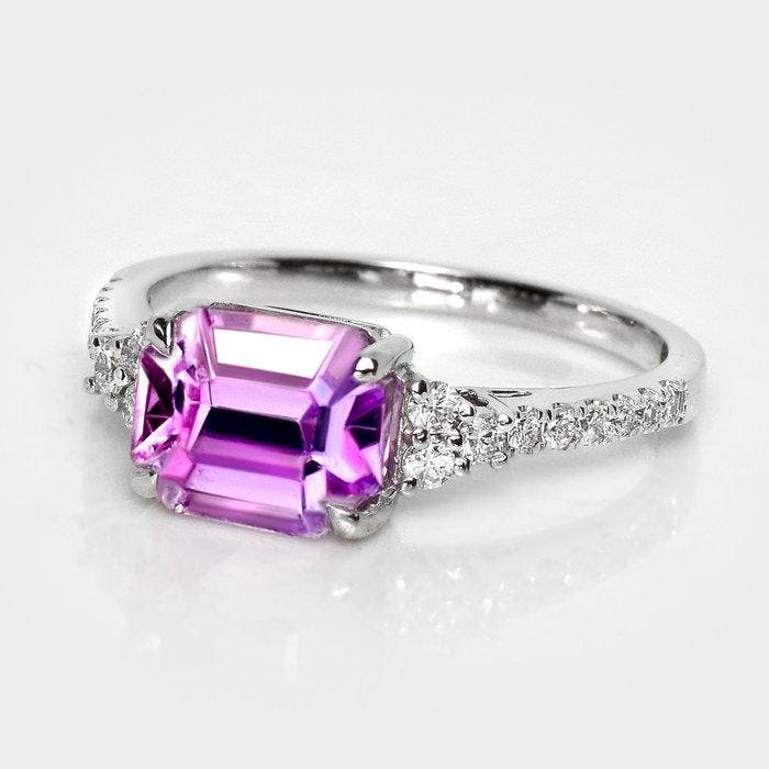 Zonder minimumprijs - Ring - 14 karaat HRD 3,15 ct roze,, Handtassen en Accessoires, Ringen