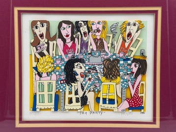 James Rizzi (1950-2011) - Tea Party 3D silkscreen