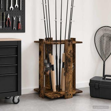 vidaXL Biljartkeu-stand Bewerkt hout 42 x 43 x 60 cm Gerookt, Verzenden