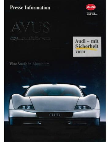 1992 AUDI AVUS QUATTRO PERSMAP DUITS, Ophalen of Verzenden, Nieuw
