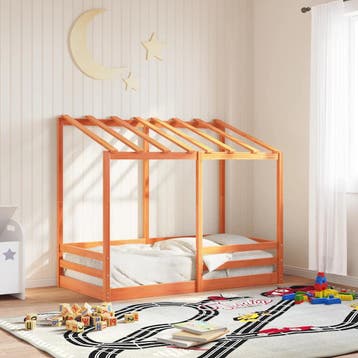 vidaXL Kinderbed met bedhuis 80x160 cm massief grenenhout, Huis en Inrichting, Verzenden, Nieuw