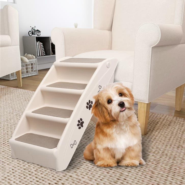 vidaXL Hondentrap inklapbaar 62x40x49,5 cm crème, Dieren en Toebehoren, Overige Dieren-accessoires, Nieuw, Verzenden