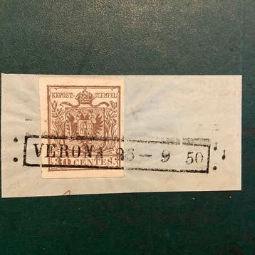 Italiaanse oude staten - Lombardije Venetië 1850 - 30 centes, Postzegels en Munten, Gestempeld