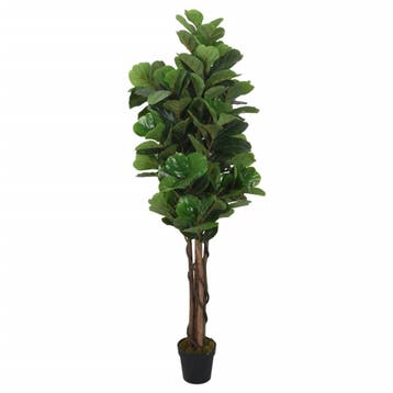 vidaXL Kunstplant vijgenboom 180 bladeren 150 cm groen, Verzenden, Nieuw