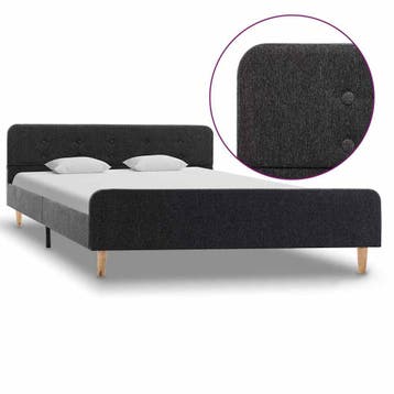 vidaXL Bedframe jute donkergrijs 140x200 cm, Verzenden