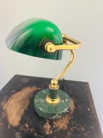 Lampe de banquier - Laiton, Marbre, Verre