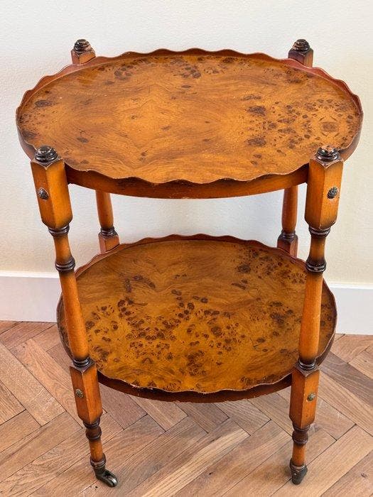 Bijzettafel - Gegoten messing, Taxus, Knoesthout, Faux Burr, Antiek en Kunst, Antiek | Overige Antiek