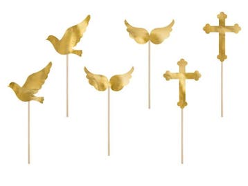 Caketopper Communie 11cm 6st, Verzenden, Nieuw