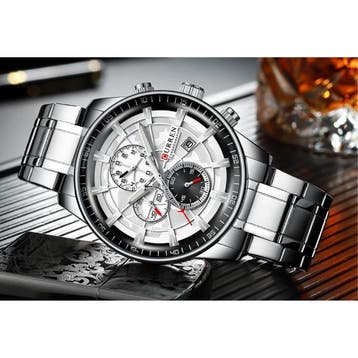 Staal Luxe Horloge - Bandje Analoog Kwarts Roestvrij Uurwerk, Verzenden