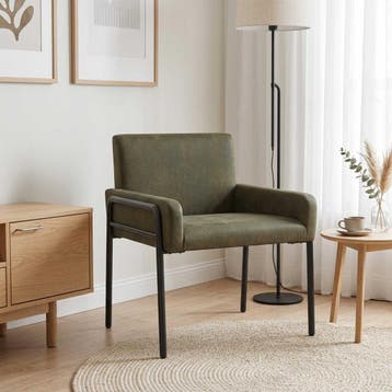 vidaXL Accentstoel Leger Groen Kunst Suède Leer, Huis en Inrichting, Verzenden, Nieuw