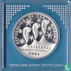 San Marino 5 euro 2005 (PROOF) 2006 Winter Olympics in T..., Postzegels en Munten, Munten | Europa | Euromunten, Verzenden, San Marino