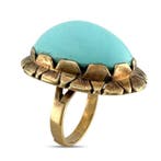 Ring - 14 karaat Exclusieve 14K rosegoud turkoois, Nieuw