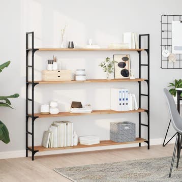 vidaXL Wandschappen 2 st zwevend olieafwerking 120x20x2 cm, Verzenden, Nieuw