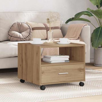 vidaXL Salontafel Artisan Eiken 55 x 55 x 45cm Bewerkt hout, Verzenden