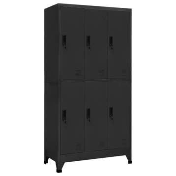 vidaXL Lockerkast 90x45x180 cm staal antracietkleurig, Verzenden, Nieuw
