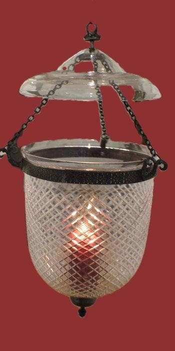 Lustre - Cristal, Bronze peint à froid