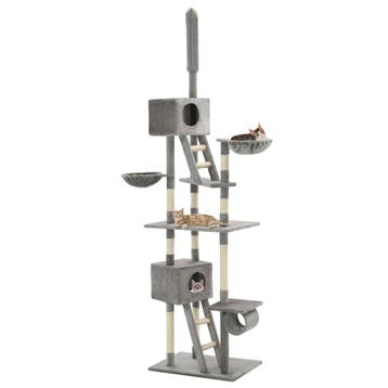 vidaXL Kattenkrabpaal met sisal krabpalen 230-260 cm grijs, Verzenden, Nieuw