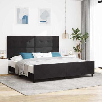 vidaXL Boxspring bed met hoofdeinde Zwart 200 x 200 cm, Verzenden, Nieuw